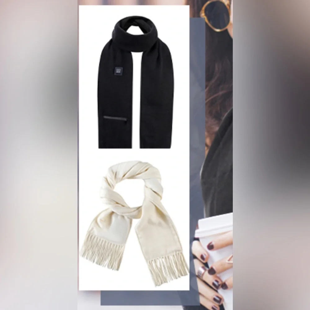 genovegawinter heated scarf beige color - Picture 1 of 5